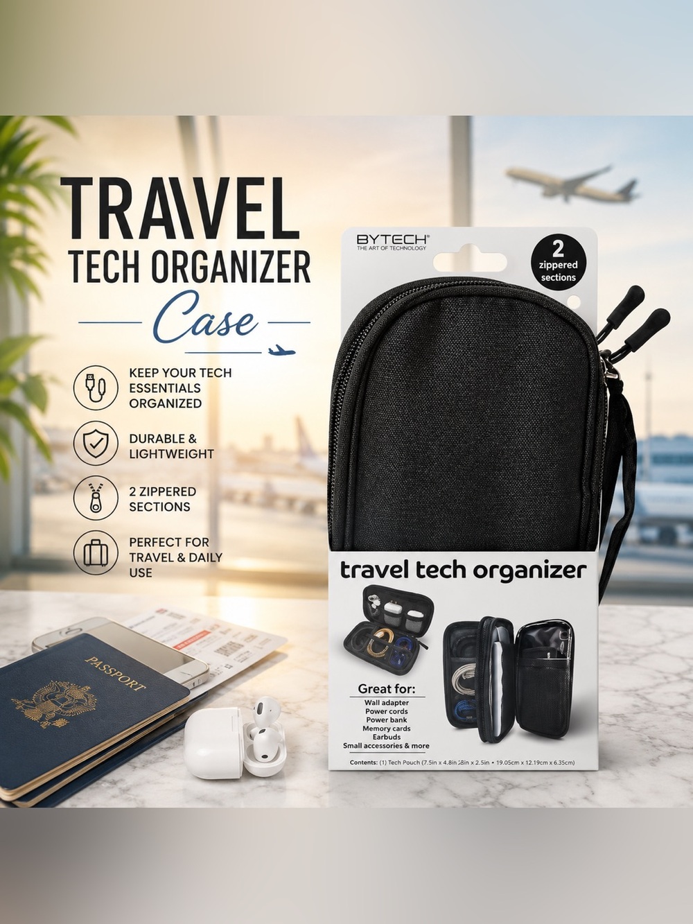 Travel Tech Organizer Case - Black